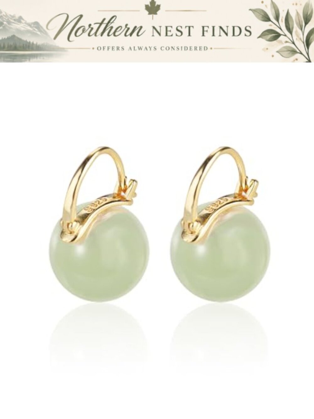 18K Gold Plated Dangle Earrings with Green Aventurine for Women